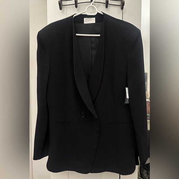 THE ROW black Alda blazer jacket double breasted shawl lapels New w/tags $2800 - Picture 6 of 16